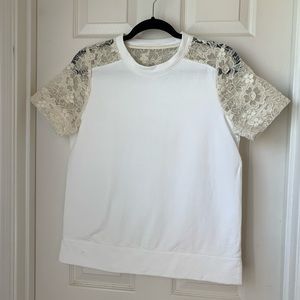 J.Crew Lace Sleeve Sweatshirt